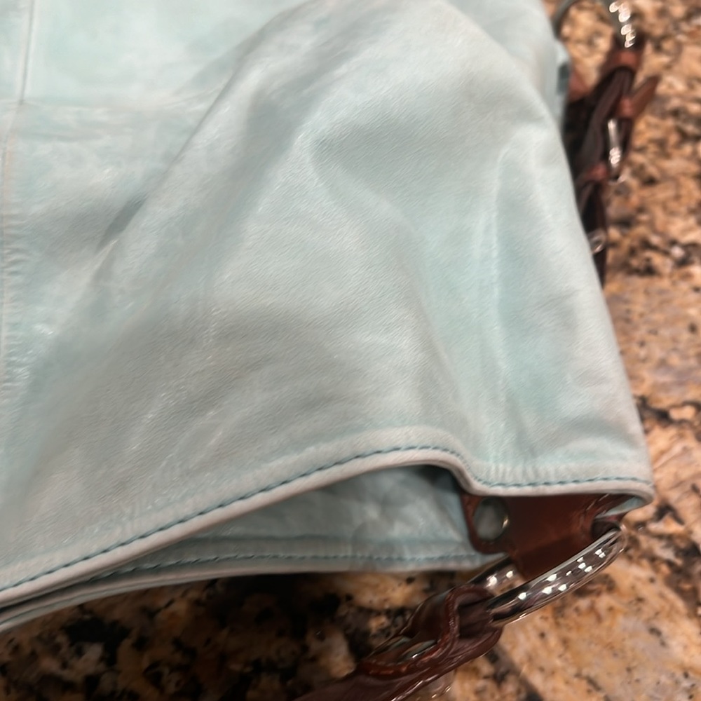 Tano light blue leather shoulder bag. Very soft. - Picture 7 of 7